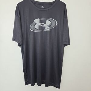 Under Armour Loose Fit Performance Tshirt Mens XXL Gray Big Logo